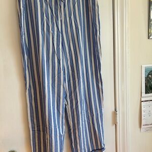GAP Body Blue and White Vertical Stripe Pajama Pants size XL